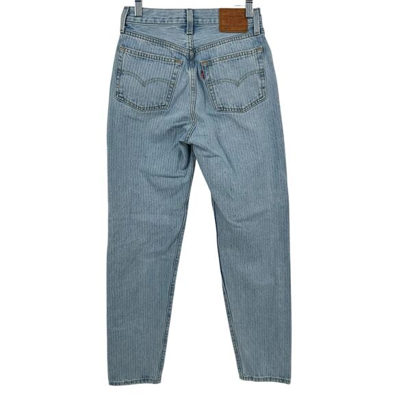 Women's 501 Levi's '81 Striped Denim High Rise Tapered Leg Mom Jeans A46990006 - Picture 8 of 11